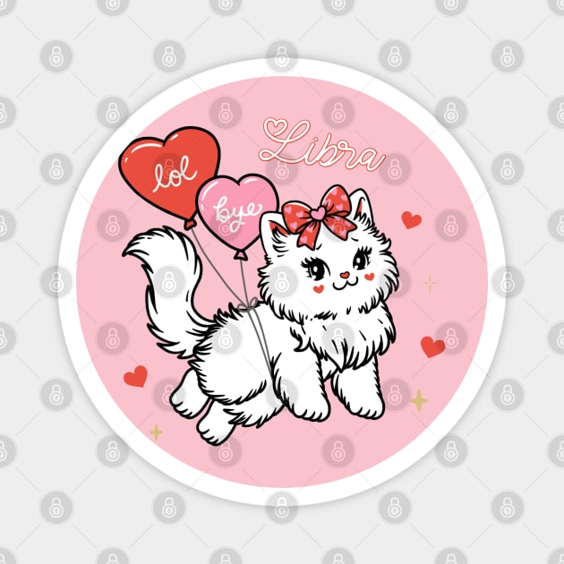 Libra Sassy Valentines Kitty Magnet by moonstruck crystals